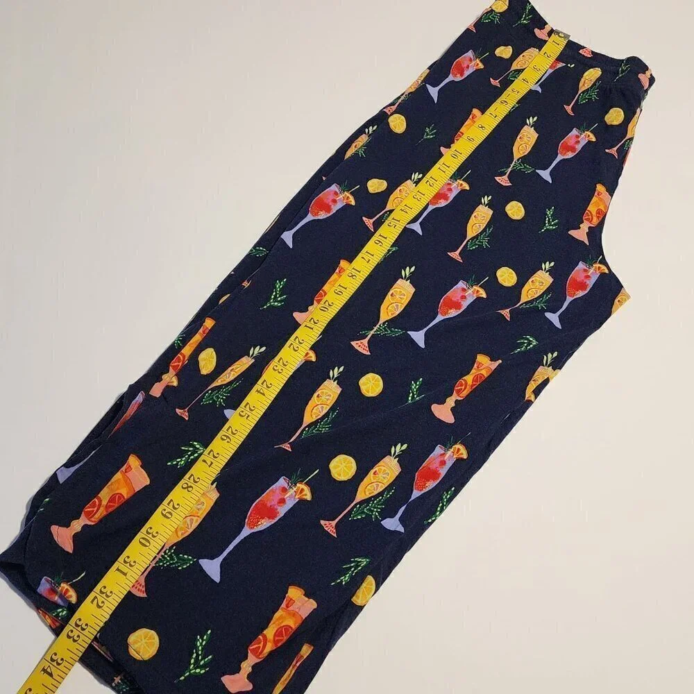 Soma lounge / pajama pants sz L cocktails print pockets